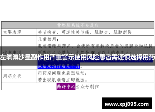 左氧氟沙星副作用严重警示使用风险患者需谨慎选择用药